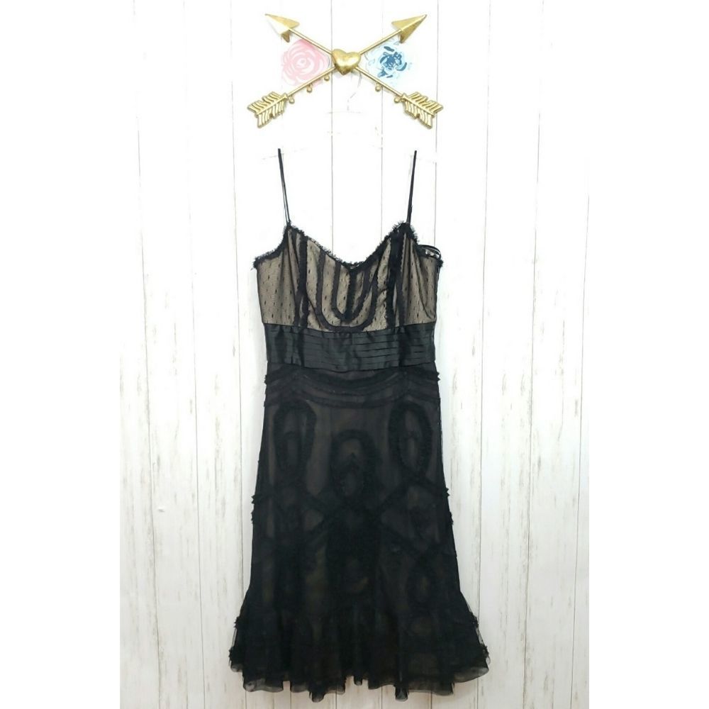 Black Sheer Midi Dress with Spaghetti Straps